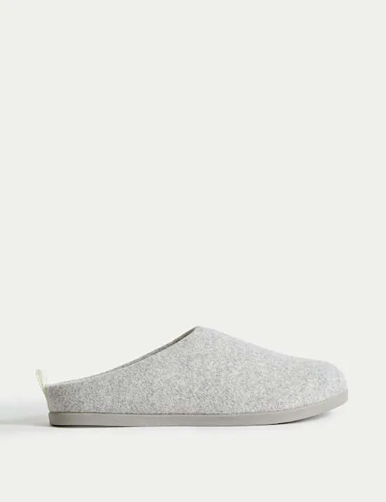 Felt Back Tab Mule Slippers