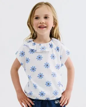 T-shirt met bloemenprint, boxy fit