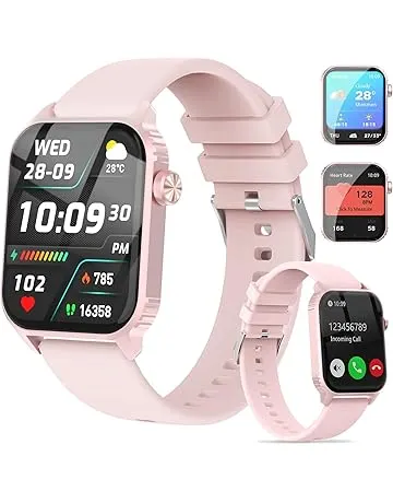 Smart Watch for Women, 120 Sports Modes Smartwatch with 1.83" HD, Alexa Built-in, Heart Rate/Sleep Monitor, IP67 Waterproof, Bluetooth Call & Music Control Fitness Watch for iPhone/Android (Deep Pink)