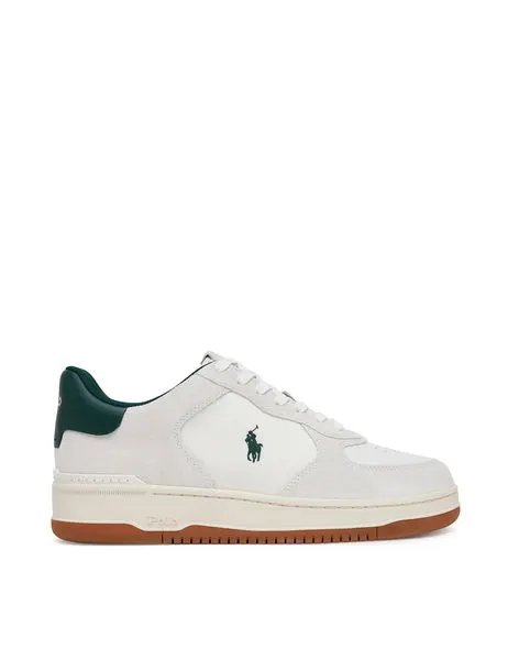 Masters Court Suede Panelled Trainer Deckwash White/Forest