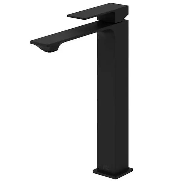 VIGO Dunn Single Handle Single-​Hole Bathroom Vessel Faucet in Matte Black
