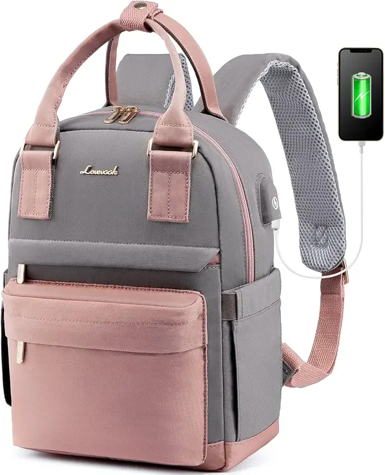 Mini Backpack for Women Stylish Waterproof Backpack Purse with USB Port, Cute Bookbag for College School Travel