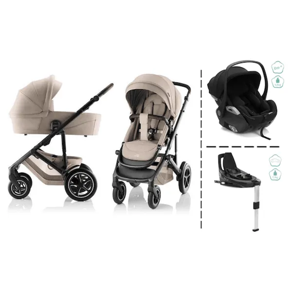 Britax | Smile 5Z kombivogn + Noa bilstol & Base | Teak & Black