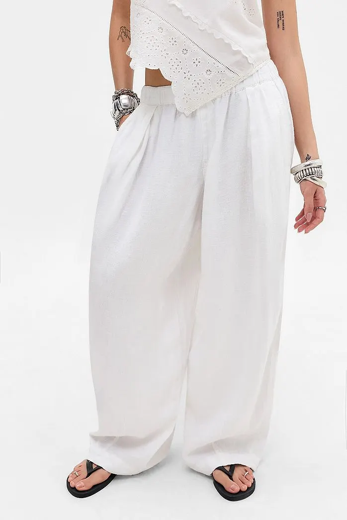 Pantaloni a Bozzolo Larghi Bobbi in Lino BDG