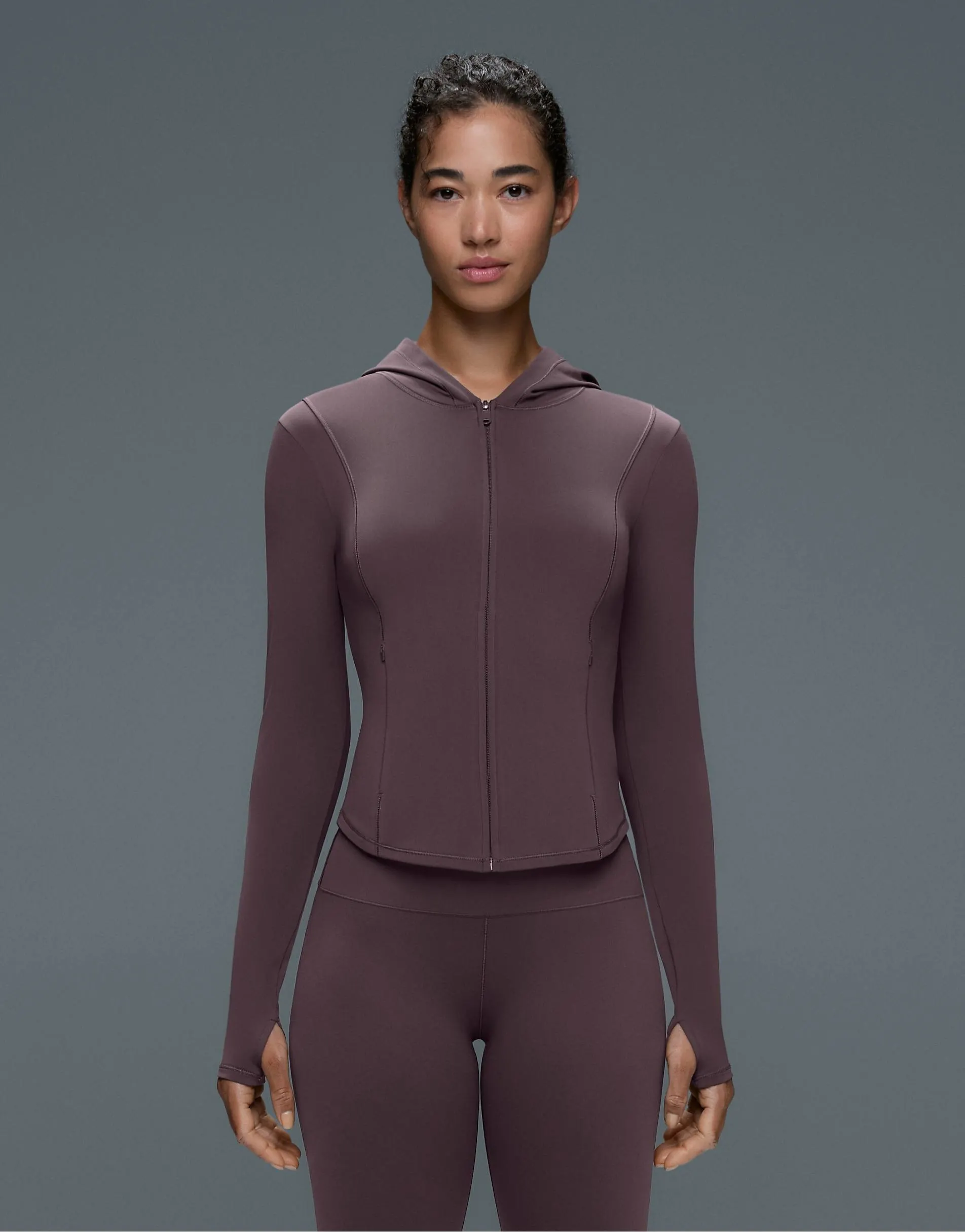 OYSHO Light warm cropped technical jacket in purple