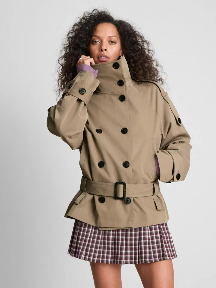 Imperméable à col cheminée et ceinture Paula Echevarría