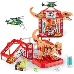 Robo Alive Dino Escape, Robotic Light Up, Vehicles with Firing Weapons, Storable, Giftable, Ages 3+ by ZURU