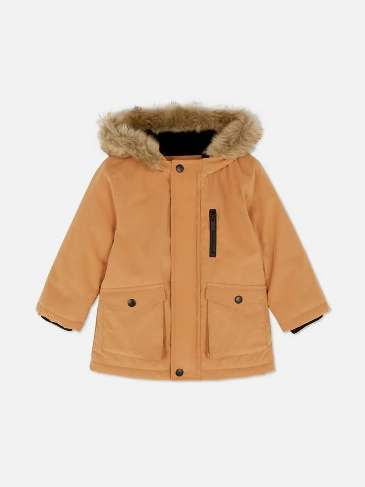 0–36 mois | Parka bordée de fausse fourrure