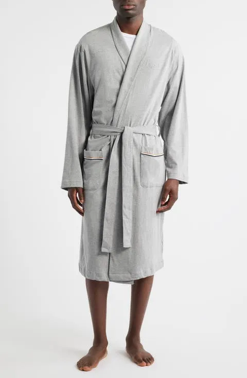 Shawl Collar Knit Cotton Robe