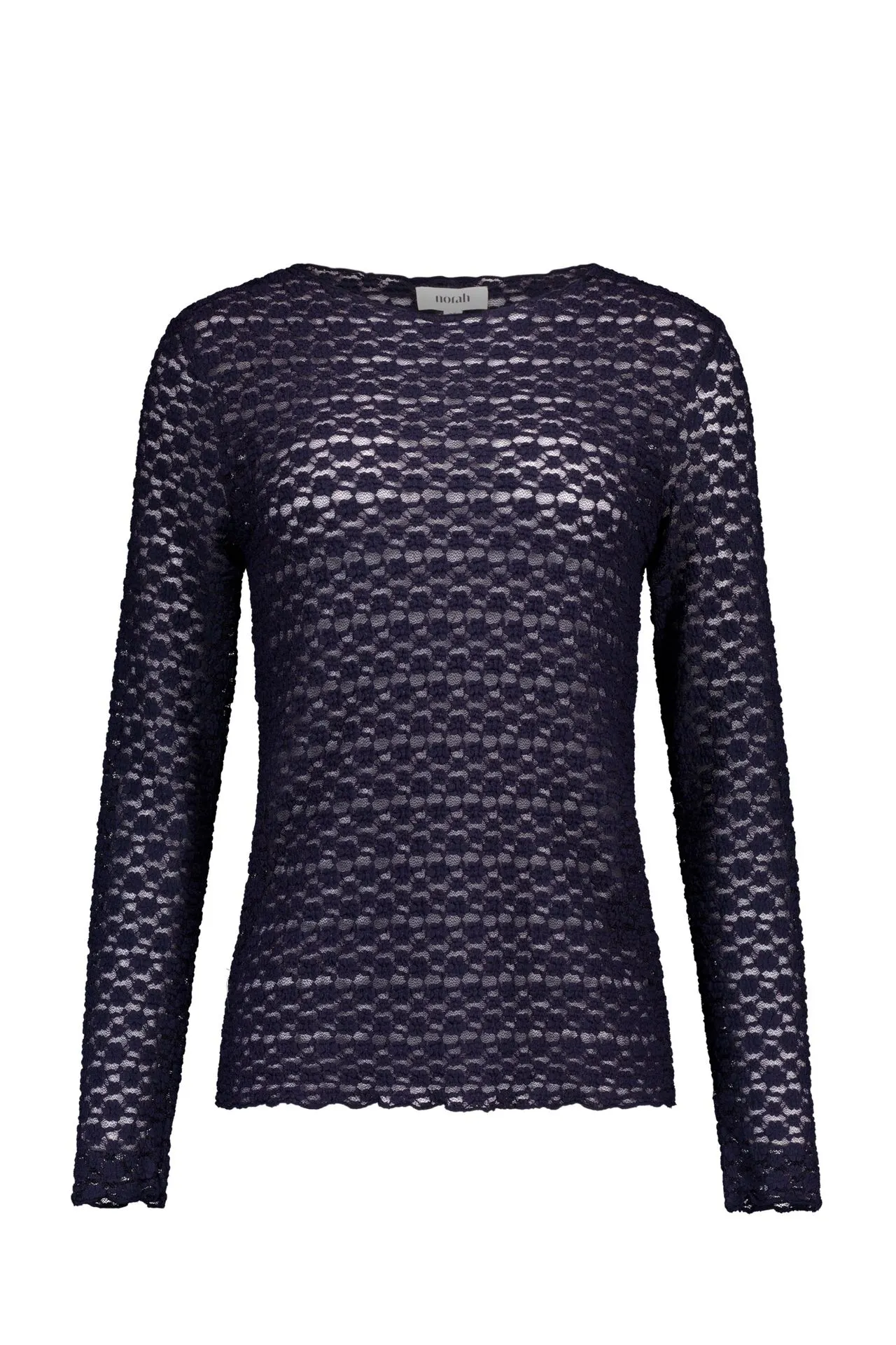 Donkerblauw kanten shirt