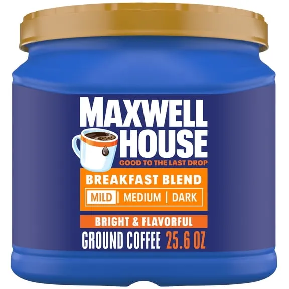 Maxwell House Breakfast Blend Mild Roast Ground Coffee, 25.6 oz Canister $13.97 54.6 ¢/oz