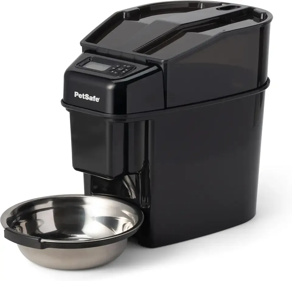 PetSafe Healthy Pet Simply Feed Auto Feeder, Programmable, Holds 24 Cups | Schedules up to 12 Meals/Day, Portions 1/8 to 4 Cups, Slow Release for Fast Eaters, Holds 24 Cups, Battery Operated.