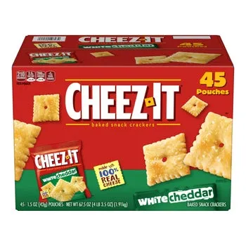 Cheez-It White Cheddar Baked Snack Cracker, 1.5 oz, 45-count