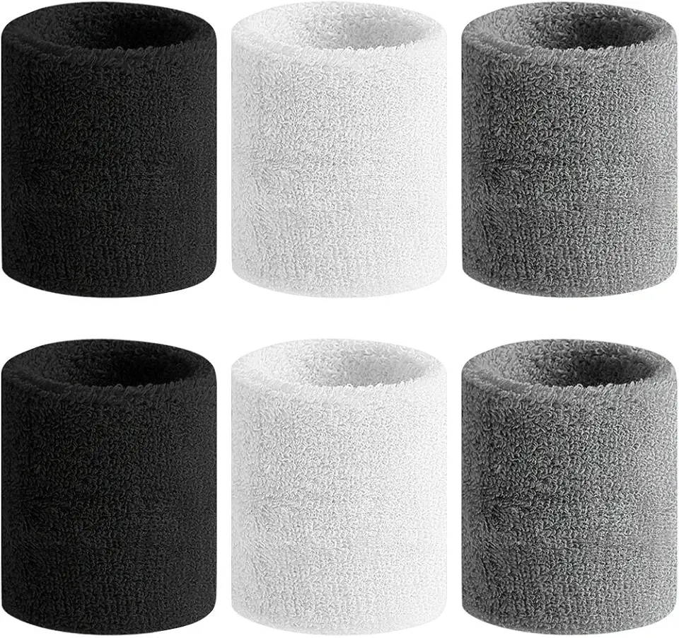 BEACE Sweatbands Sports Wristband for Men & Women - Moisture Wicking Athletic Cotton Terry Cloth Sweatband for Tennis, Basketball, Running, Gym, Working Out