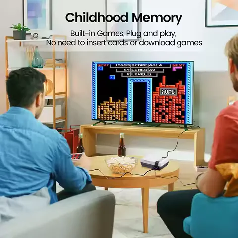 Retro Game Console AV Output with 2 Wired Controllers , 8-Bit Classic Plug and Play Video Game Console Built-in with 620 Games