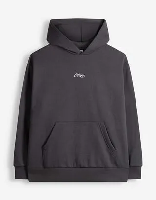 Felpa con cappuccio - Oversized Fit - Grigio scuro