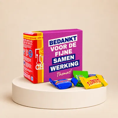 Tony’s Chocolonely | Tiny Tony's | Bedankt voor de fijne samenwerking | Naam aanpasbaar