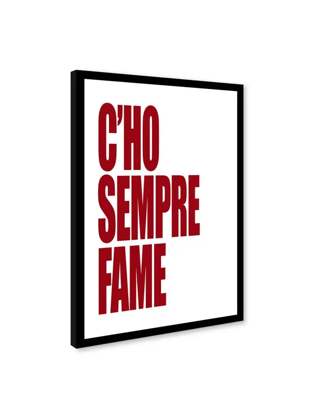 Stampa incorniciata su carta Sempre Fame 32.5 x 42.5 cm