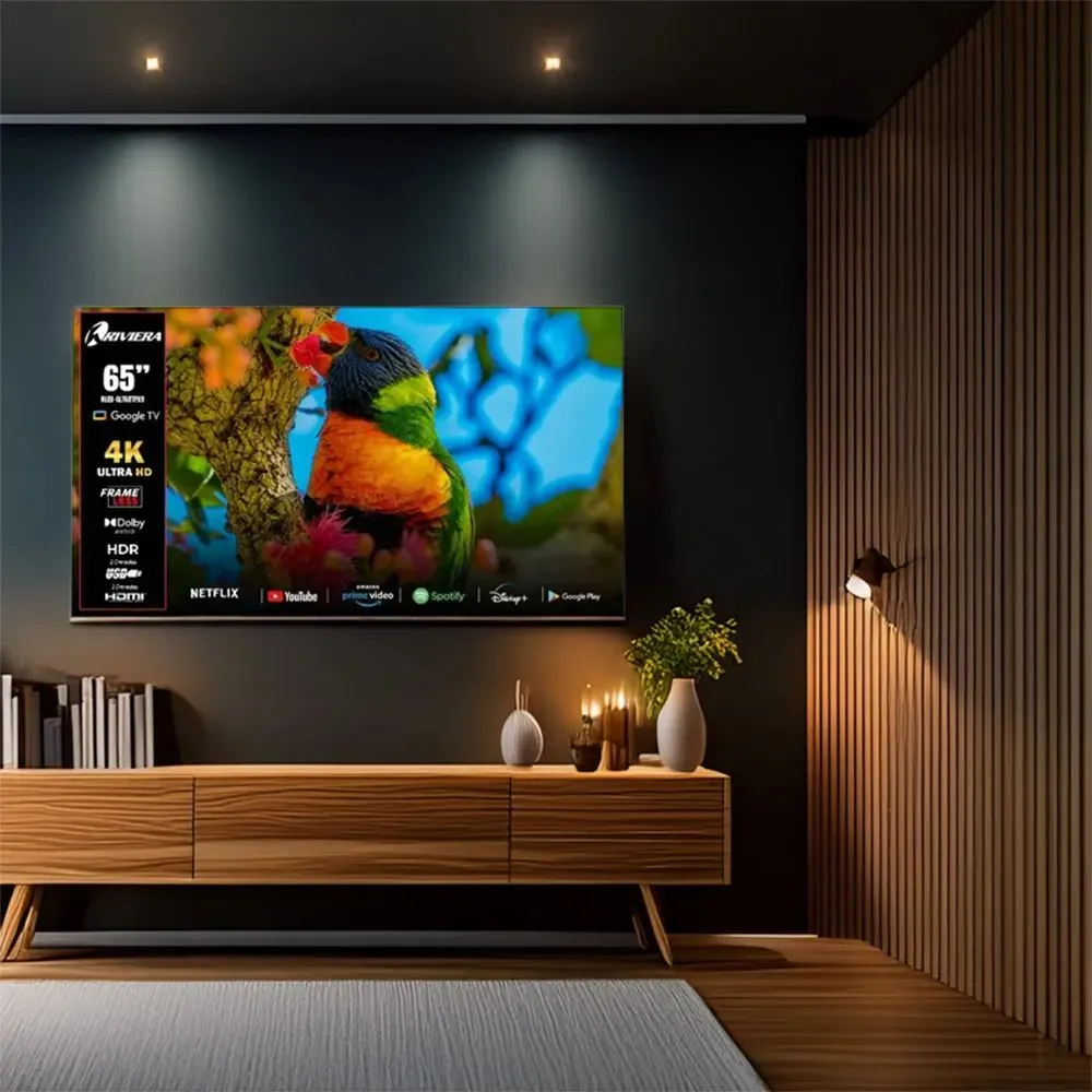 Riviera Televisor RLED-GLT65TPX9 65” LED UHD 4K Google TV
