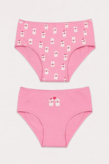 Kids 2-pack katoenen slips met hondjes - inSua
