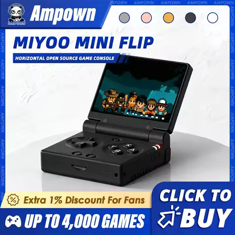 MIYOO MINI FLIP Handheld Game Players 2.8'' IPS Screen Linux System Video Game Consoles Free Case Gamer Gift Retro Gaming
