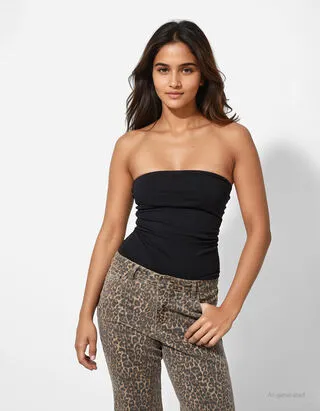 Top a fascia - Cotone - Nero