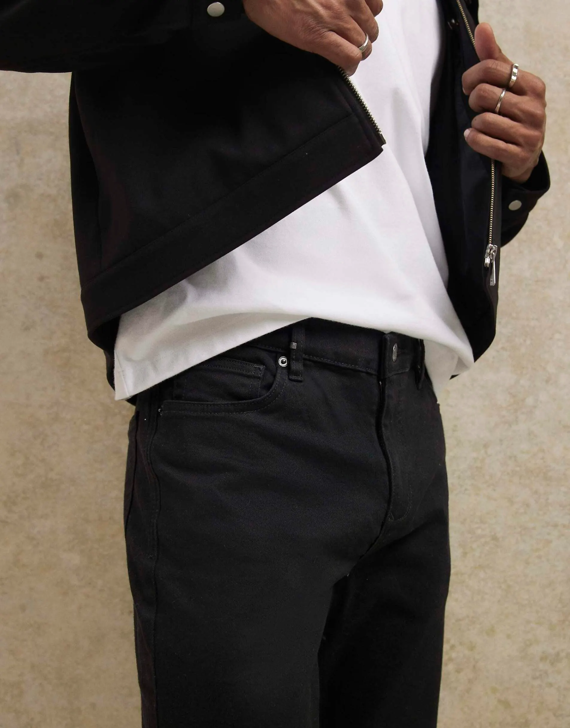 River Island Slim fit stretch essential jeans in black