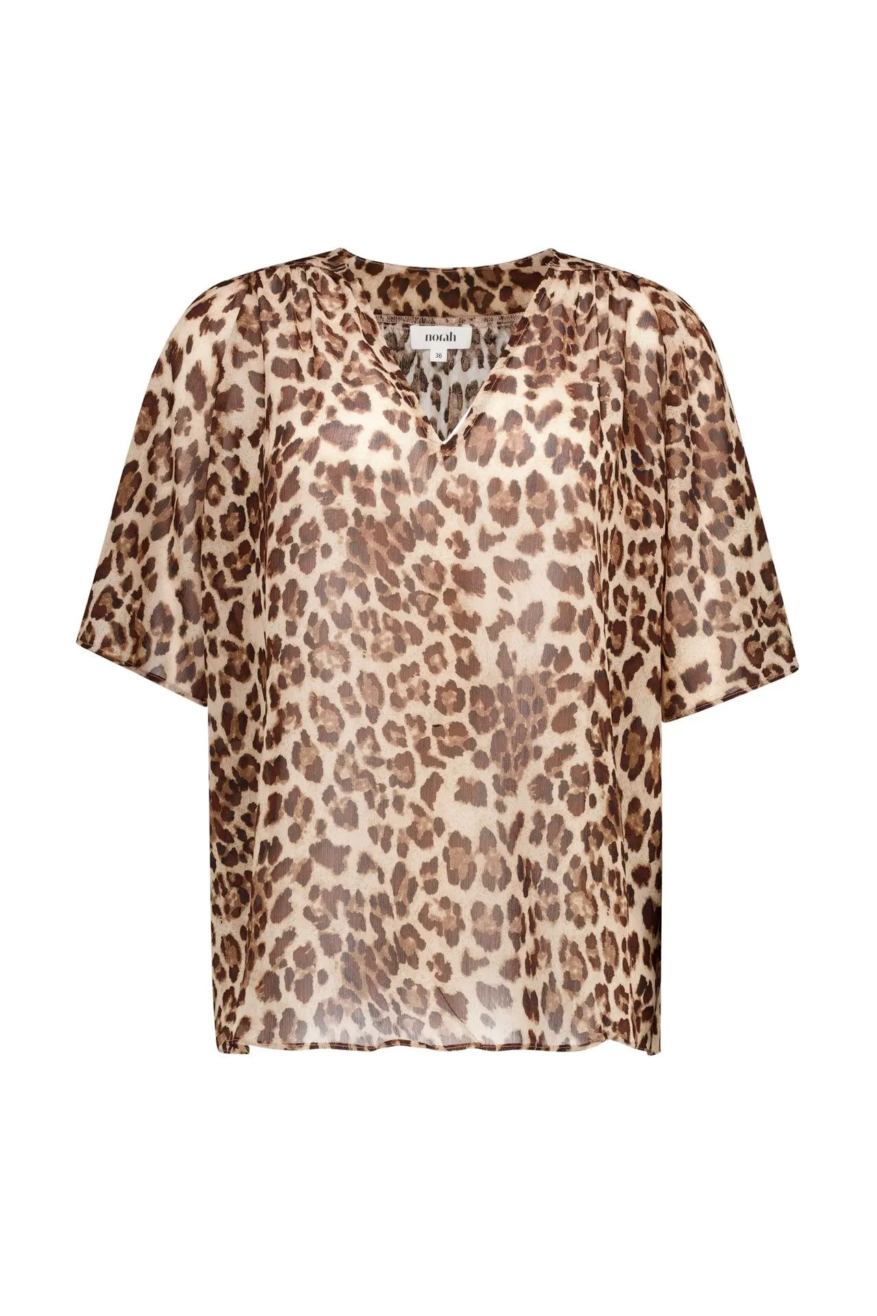 Bruine blouse met luipaardprint