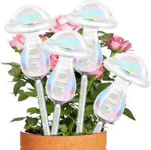 Set di 4 sfere per l'irrigazione automatica delle piante a forma di fungo.
