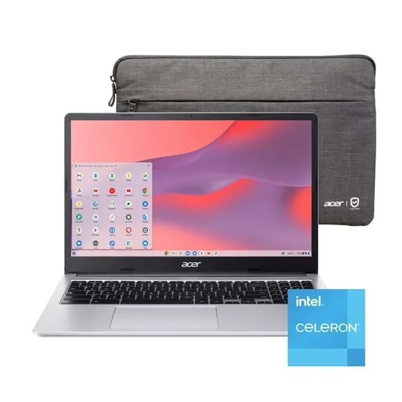 Acer Chromebook 315 15.6 inch Laptop Intel Processor N4500 4GB RAM 64GB eMMC Pure Silver, ChromeOS