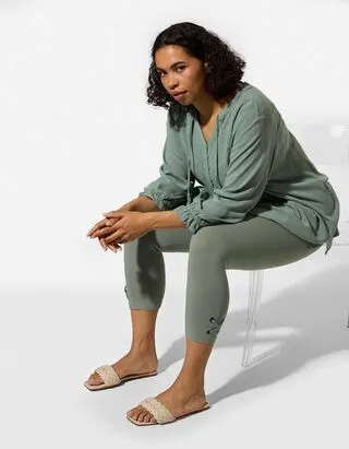 Leggings - Vita elasticizzata - Petrolio