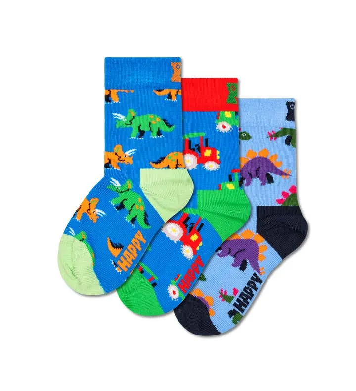 Kids 3-Pack Dino & Tractor Socks