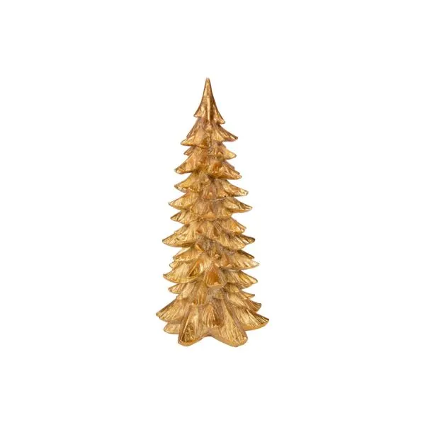 Cosy & Trendy 516684 Kerstboom Resin Goudkleurig - 15 x 15 x 30,5 cm