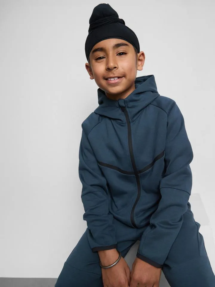 7–15 ans | Sweat à capuche de sport zippé contrecollé