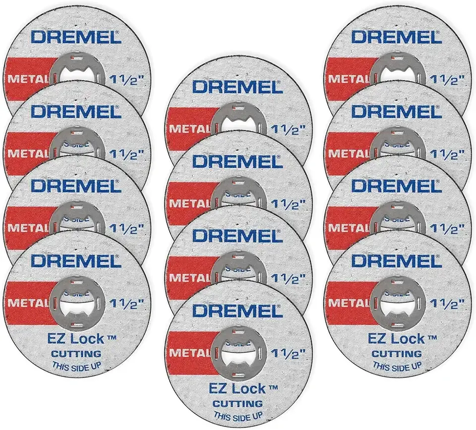 Dremel EZ456B 1 1/2-Inch EZ Lock Rotary Tool Cut-Off Wheels- Rotary Tool Cutting Accessories, Perfect for Slicing Sheet Metal and Copper Pipe, 12 Pieces