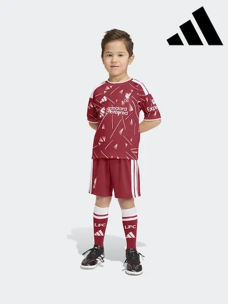 adidas Red Liverpool Fc 26/27 Home Kids Top & Short Set