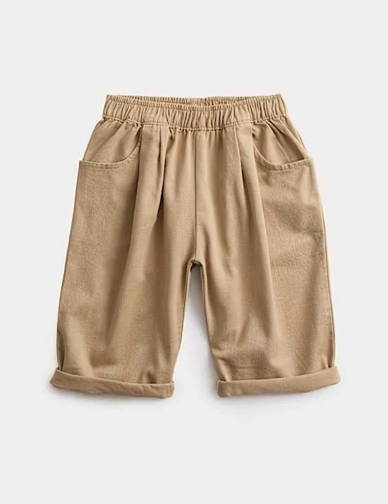 Pure Cotton Pleated Oversized Chinos (0 Months-6 Years)