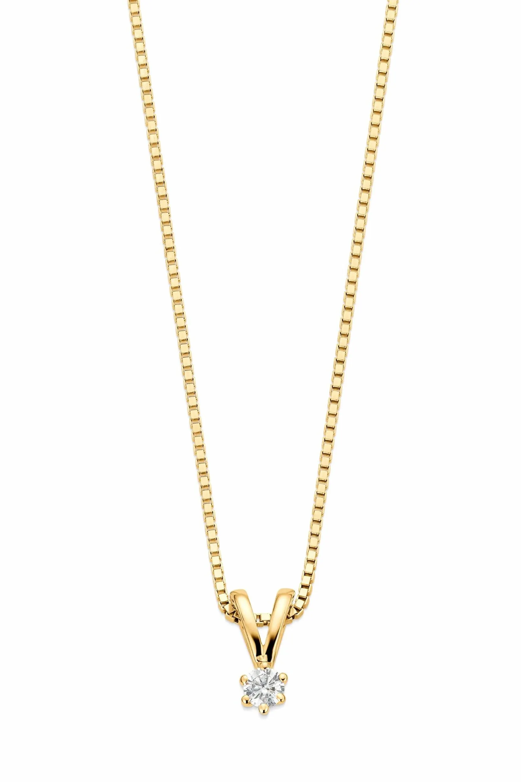Isabel diamantsmykke i 375 gult gull 0,08 ct