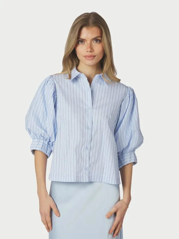 Etta Stripe Stone Shirt Light Blue