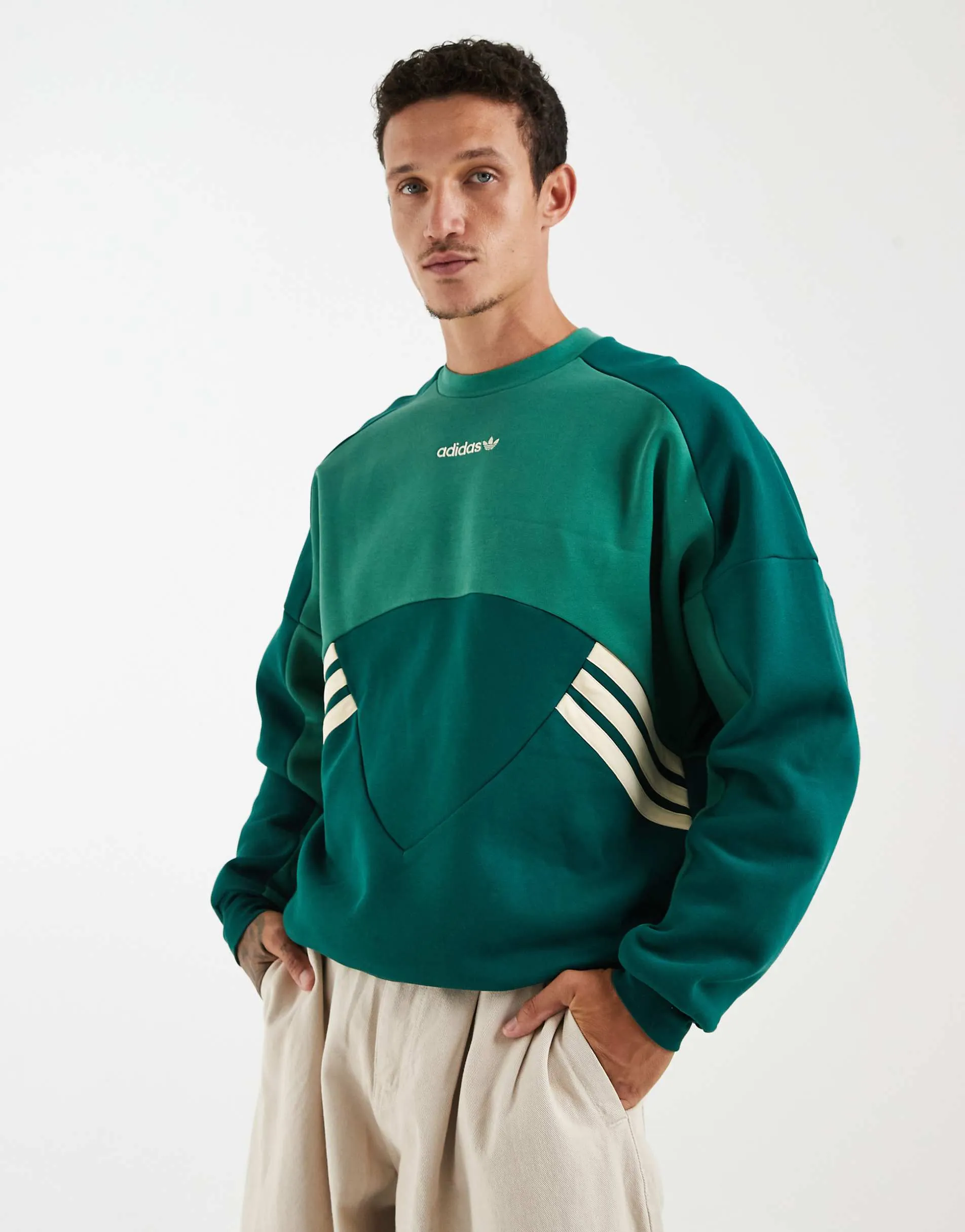 adidas Originals Munich 93 crew neck sweatshirt in collegiate green