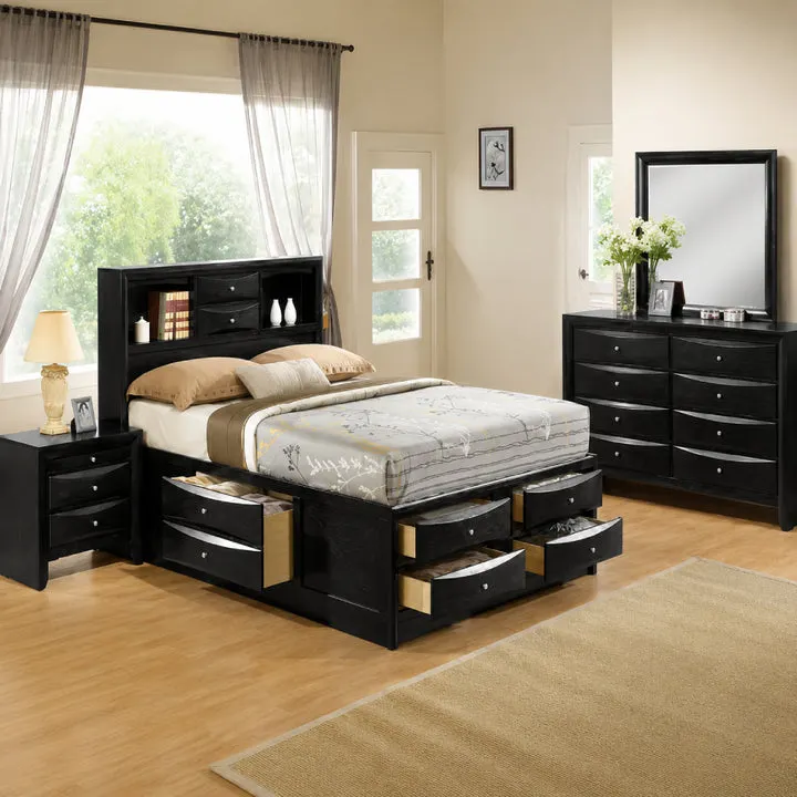 Emilia Queen Bedroom Set (4-Piece) by Best Home - Black