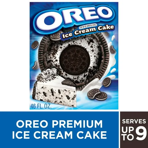 Oreo Premium Ice Cream Cake Made with Oreo Cookies, Vanilla Ice Cream, 46floz - Frozen Dessert