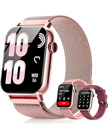Trendia Smart Watches for Women, 1.83" HD Fitness Tracker (Answer/Make Calls), 120+ Sport Modes with Heart Rate/Sleep Monitor, IP68 Waterproof, Fitness Watch for iOS Android, Pink