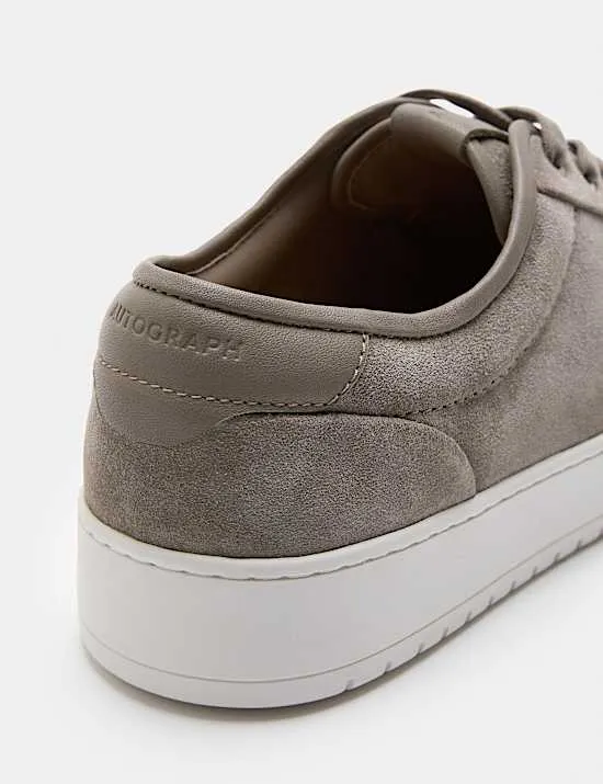 Binding Cupsole Lace Up Leather Trainers