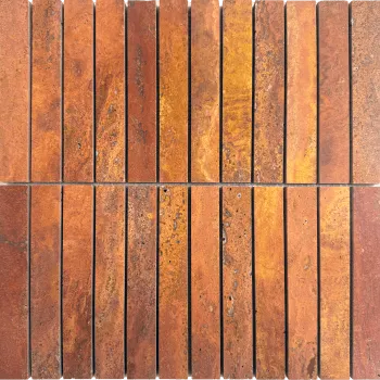 Travertine Rosso Finger Mosaic 1,9x14,5