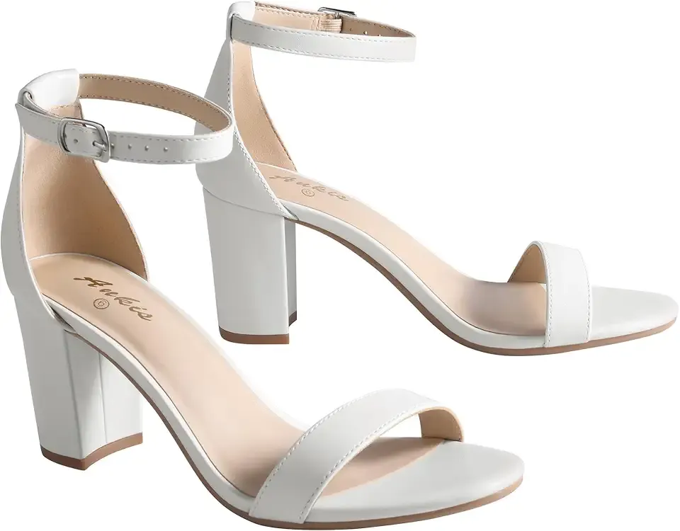 Heels for Women Open Toe Ankle Strap Chunky Heel Sandals 2.75 Inch