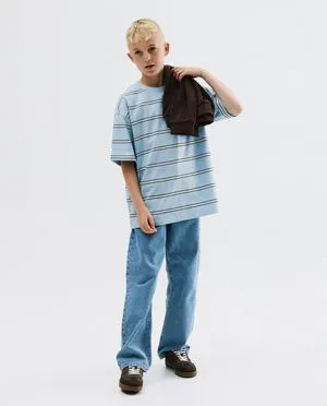 T-shirt met fijne strepen, loose fit