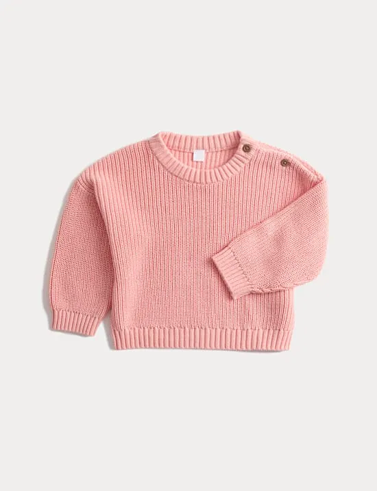 Zopfstrickpullover aus reiner Baumwolle (0 M. – 6 J.)