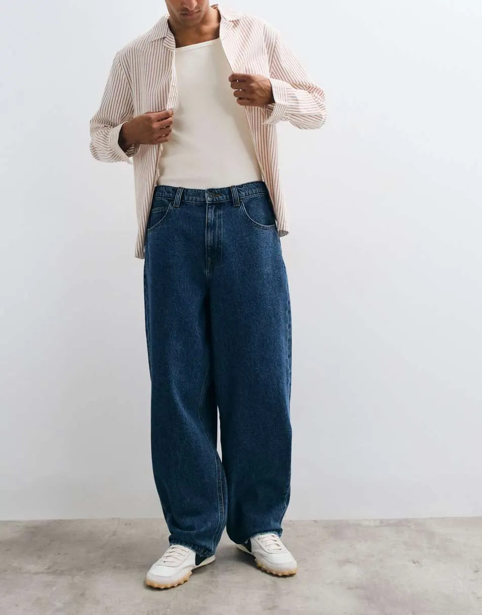 ASOS DESIGN loose jeans in dark wash blue