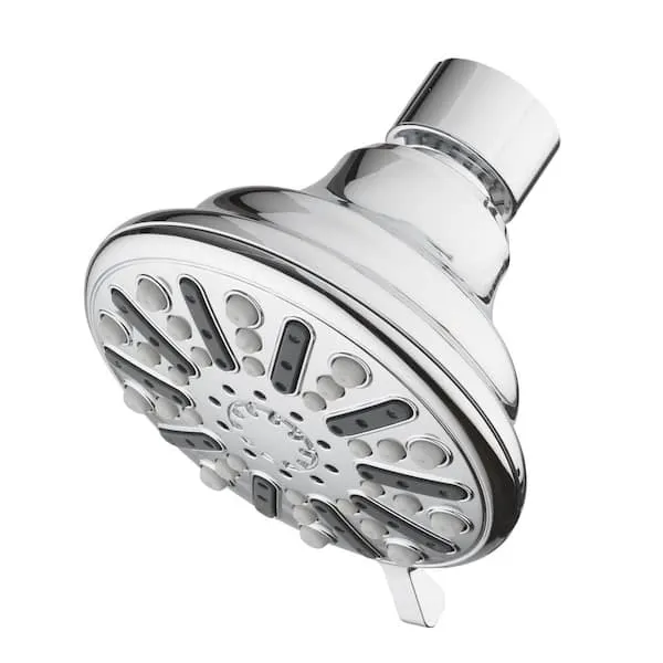 Glacier Bay 3-​Spray Patterns 3.​5 in.​ Single Wall Mount Fixed Shower Head in Chrome